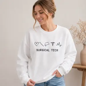 Surgical Tech Embroidered Sweatshirt, OR Nurse & Surgical Tech Crewneck Sweatshirt, , Scrub Tech, Anesthesiologist Apparel, Operating Room Team Gift Sweater